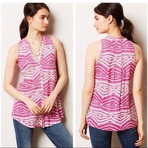 Anthro MAEVE pink chevron tank top